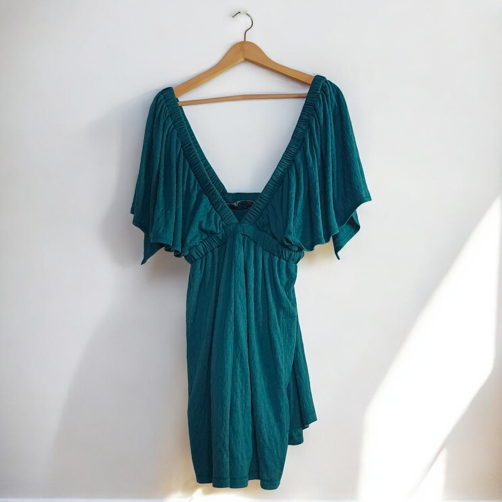 Free People LaLa Romper Deep Teal Size M